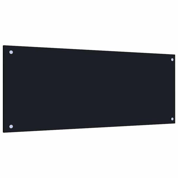 Küchenrückwand 2 pcs Schwarz 100 x 40 cm Gehärtetes Glas