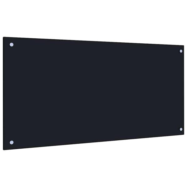 ARDEBO.de - Küchenrückwand 2 pcs Schwarz 100 x 50 cm Gehärtetes Glas