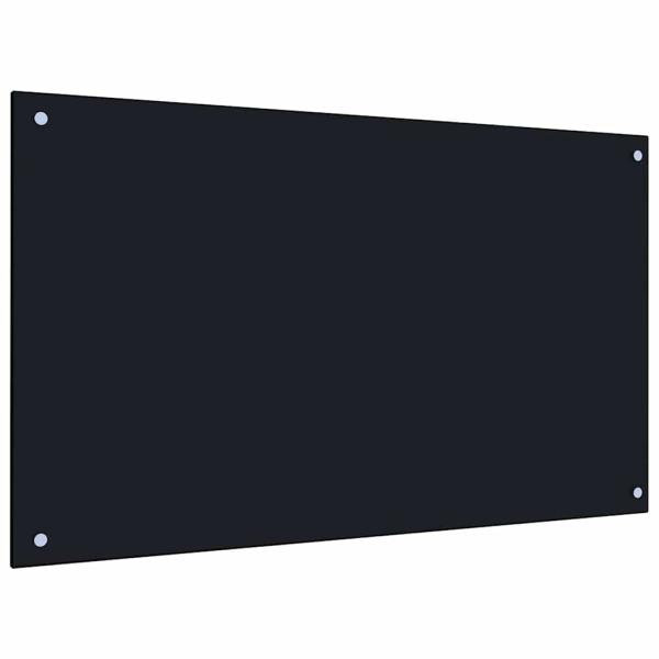 Küchenrückwand 2 pcs Schwarz 100 x 60 cm Gehärtetes Glas