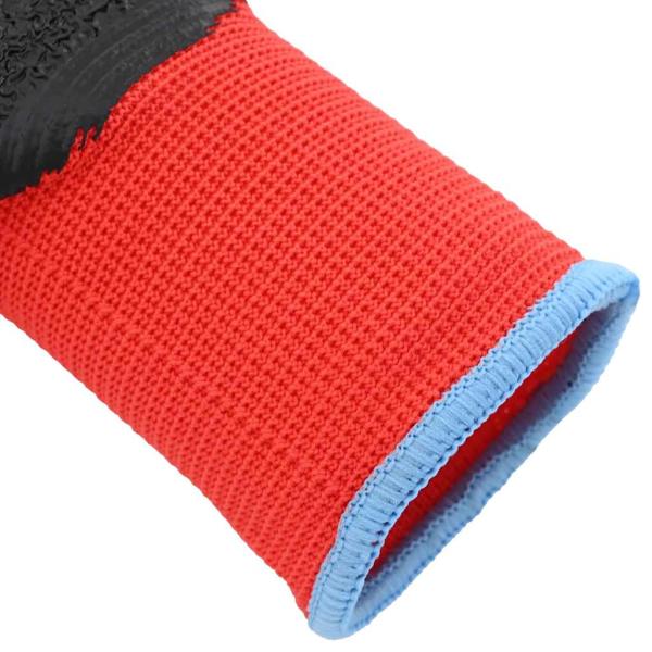 Arbeitshandschuhe 12 pcs Rot und Schwarz 9 / l Latexbeschichtung