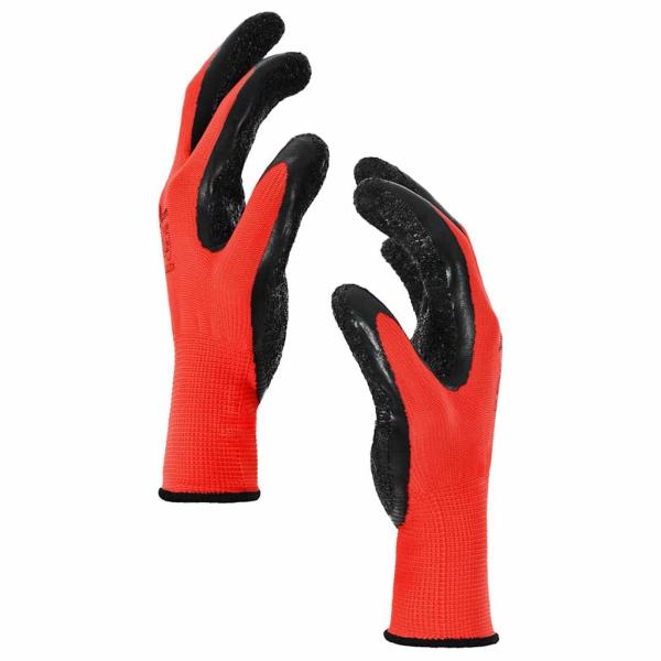 Arbeitshandschuhe 12 pcs Rot und Schwarz 10 / XL