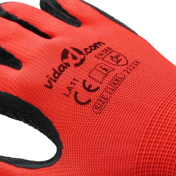 Arbeitshandschuhe 24 pcs Rot und Schwarz 11 / XXL