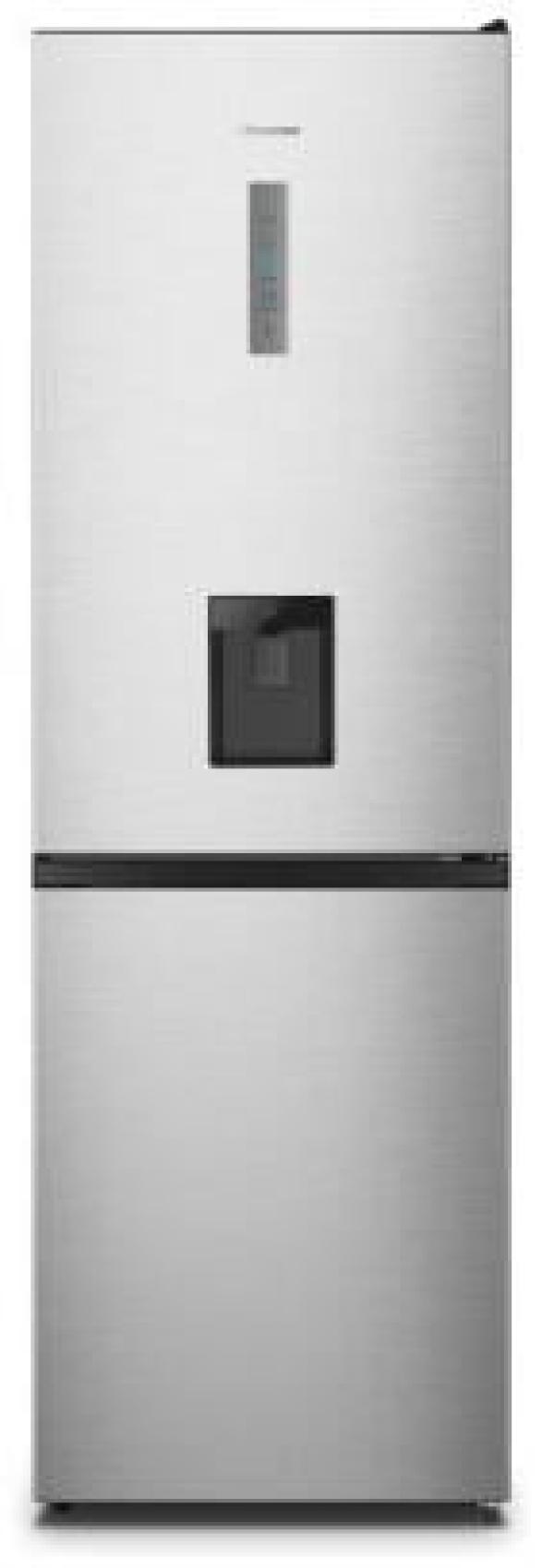 ARDEBO.de Hisense RB3N300NMCC Stand Kühl-Gefrierkombination, 60 cm breit, 304 L, Total NoFrost, Wasserspender, Wassertank, Edelstahloptik