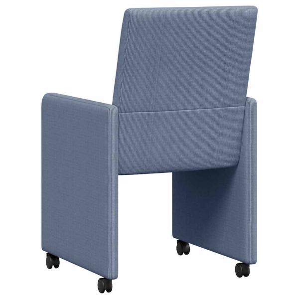 Esszimmerstühle mit Rädern 2 pcs Blau 57 x 66 x 94 cm Cordstoff