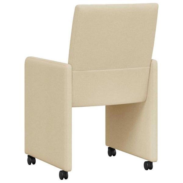 Esszimmerstühle mit Rädern 2 pcs Creme 58 x 65 x 94 cm Stoff