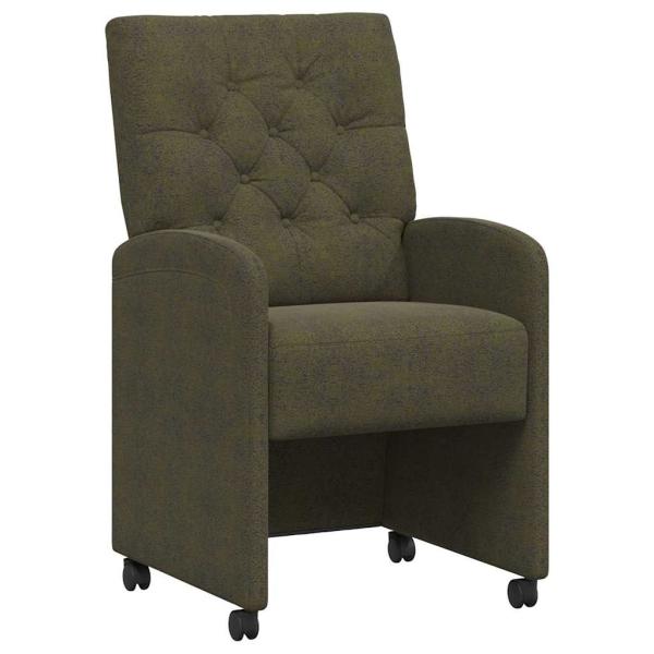 Esszimmerstühle mit Rädern 2 pcs Armeegrün 58 x 67 x 97 cm