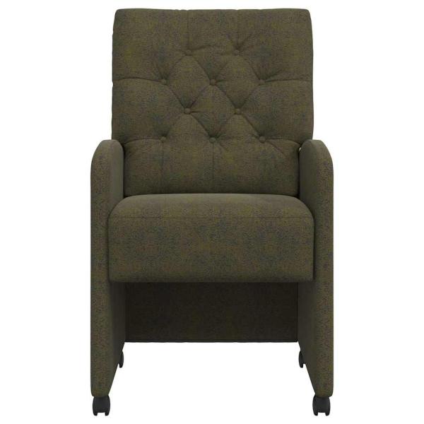 Esszimmerstühle mit Rädern 2 pcs Armeegrün 58 x 67 x 97 cm