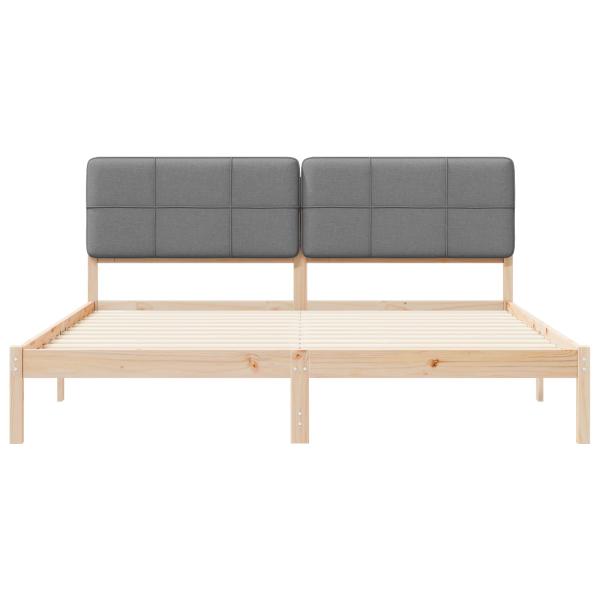 Bettgestell mit gepolstertem Kopfteil Hellgrau 180 x 200 cm
