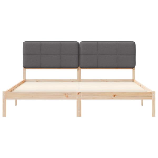 Bettgestell mit gepolstertem Kopfteil Dunkelgrau 180 x 200 cm