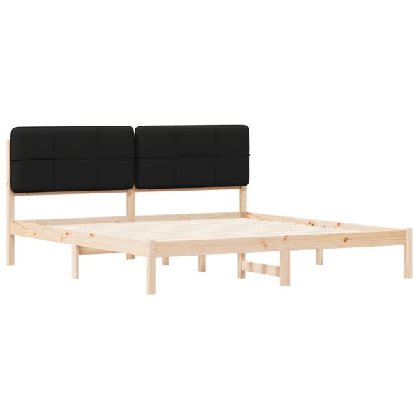 Bettgestell mit gepolstertem Kopfteil Schwarz 180 x 200 cm