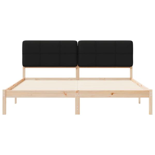 Bettgestell mit gepolstertem Kopfteil Schwarz 180 x 200 cm