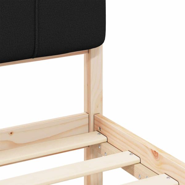 Bettgestell mit gepolstertem Kopfteil Schwarz 180 x 200 cm