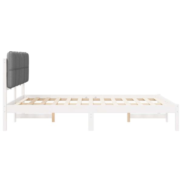 Bettgestell mit gepolstertem Kopfteil Hellgrau 160 x 200 cm