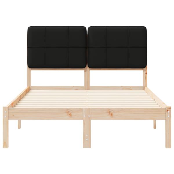 Bettgestell mit gepolstertem Kopfteil Schwarz 120 x 200 cm