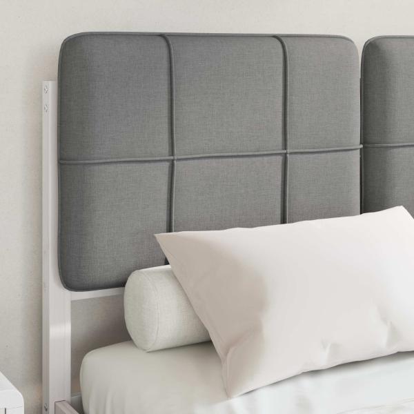 Bettgestell mit gepolstertem Kopfteil Hellgrau 120 x 200 cm