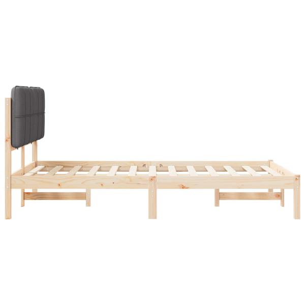 Bettgestell mit gepolstertem Kopfteil Dunkelgrau 120 x 190 cm