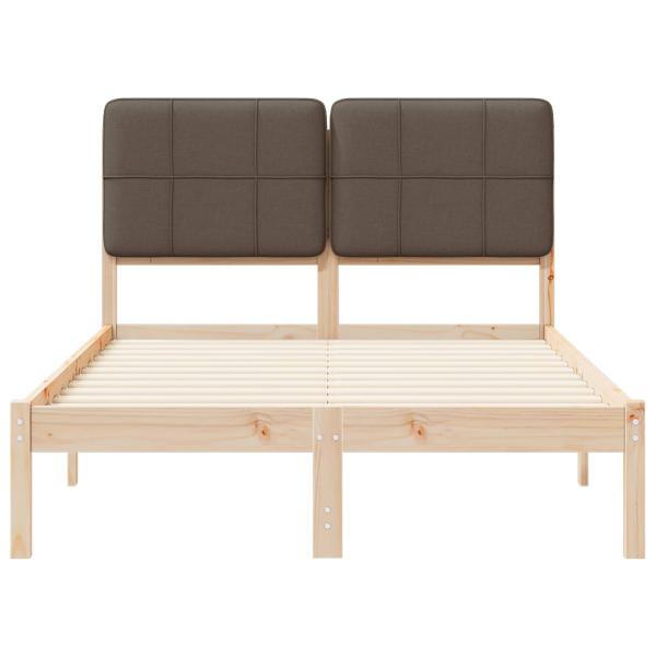 Bettgestell mit gepolstertem Kopfteil Taupe 120 x 190 cm