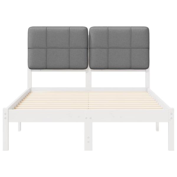 Bettgestell mit gepolstertem Kopfteil Hellgrau 120 x 190 cm
