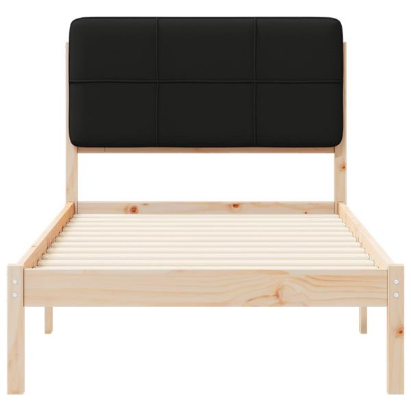 Bettgestell mit gepolstertem Kopfteil Schwarz 100 x 200 cm