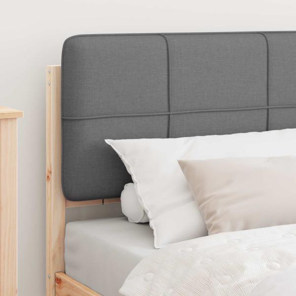 Bettgestell mit gepolstertem Kopfteil Hellgrau 90 x 200 cm