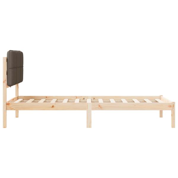 Bettgestell mit gepolstertem Kopfteil Taupe 75 x 190 cm