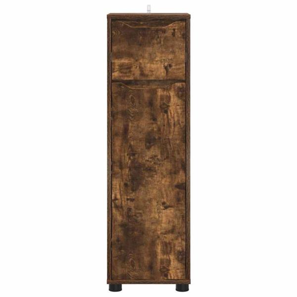 Badezimmerschrank mit Tür Geräucherte Eiche 30,5 x 30 x 101 cm