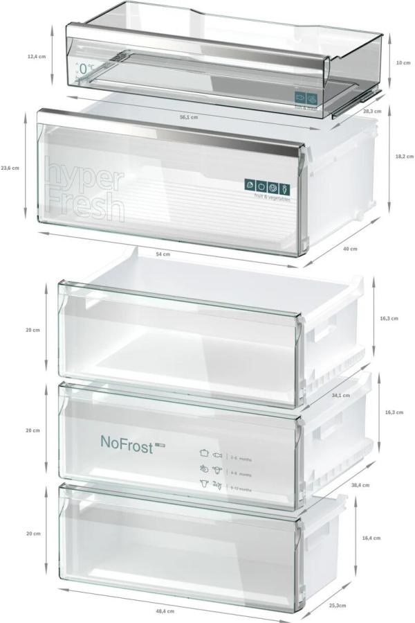 Siemens KG49NSBBF iQ700 Stand Kühl-Gefrierkombination, 70 cm breit, 440 L, noFrost , dimLight, superKühlen, SuperGefrieren, schwarz