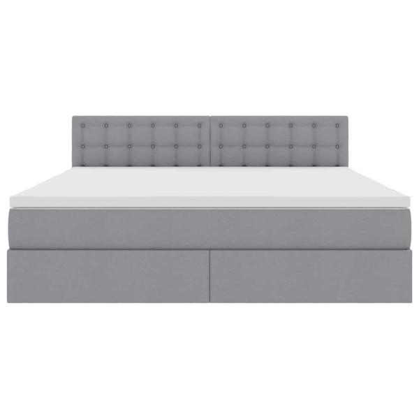 Bett mit LED-Lichtleisten Hellgrau 160 x 200 cm Stoff