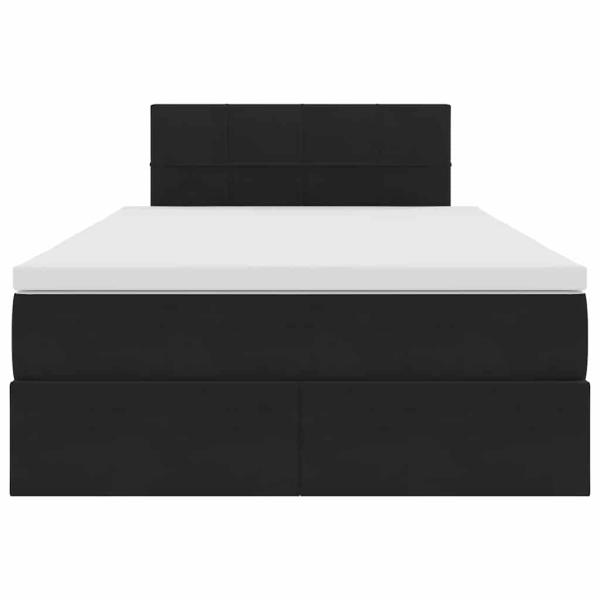 Bett mit LED-Lichtleisten Schwarz 120 x 200 cm Samt