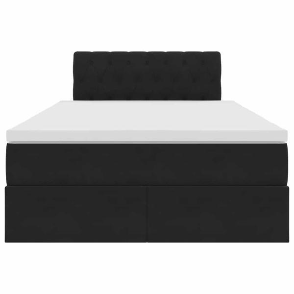 Bett mit LED-Lichtleisten Schwarz 120 x 200 cm Samt