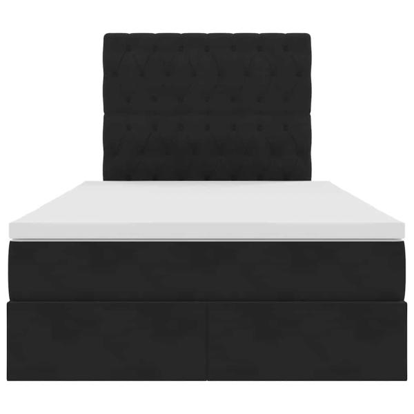 Bett mit LED-Lichtleisten Schwarz 120 x 200 cm Samt