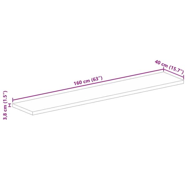Tischplatte 160x40x3,8 cm Rechteckig Massivholz Mango