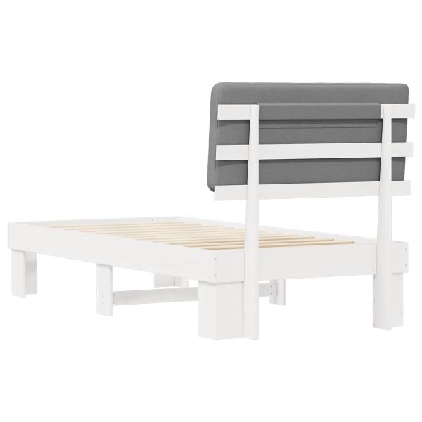 Bettgestell mit gepolstertem Kopfteil Hellgrau 90 x 190 cm