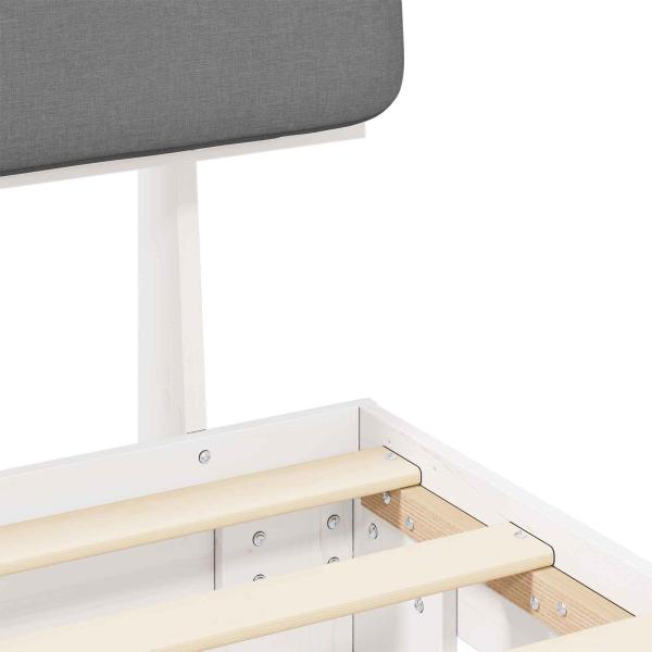 Bettgestell mit gepolstertem Kopfteil Hellgrau 90 x 190 cm