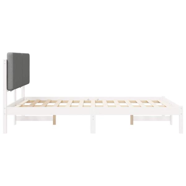 Bettgestell mit gepolstertem Kopfteil Hellgrau 140 x 190 cm