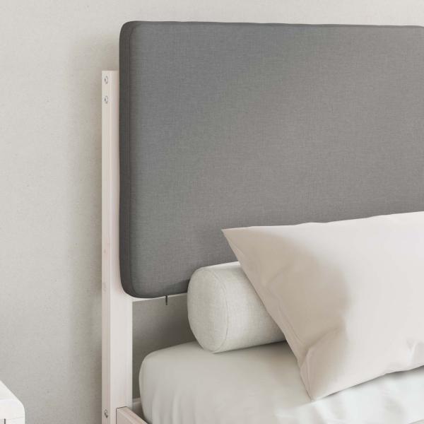 Bettgestell mit gepolstertem Kopfteil Hellgrau 135 x 190 cm