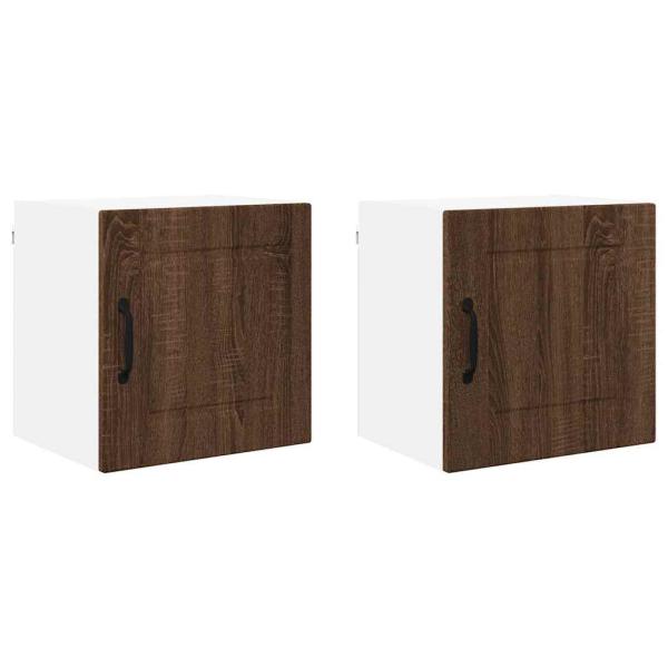 Küchenwandschrank 2 pcs Braun Eichen-Optik 40 x 31 x 40 cm