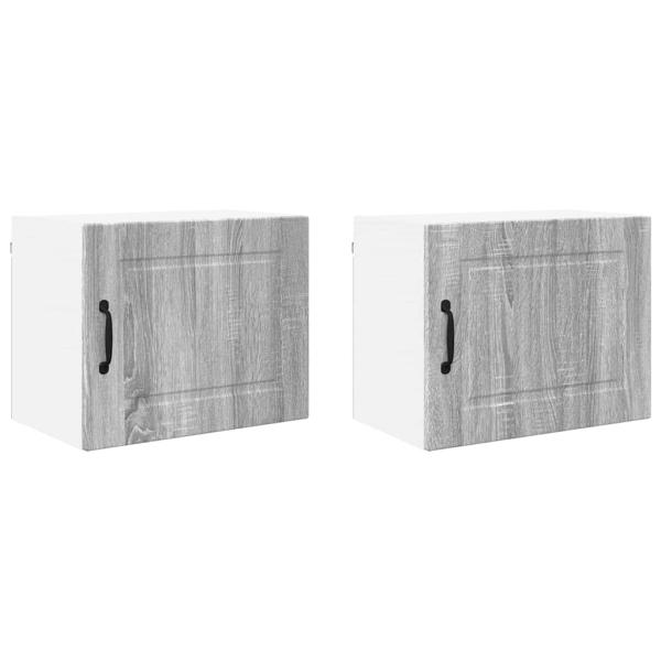 Küchenwandschrank mit Regal 2 pcs Graues Sonoma 50 x 31 x 40 cm