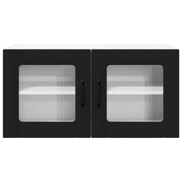 Küchenwandschrank mit Tür Schwarz 80 x 31 x 40 cm Holzwerkstoff