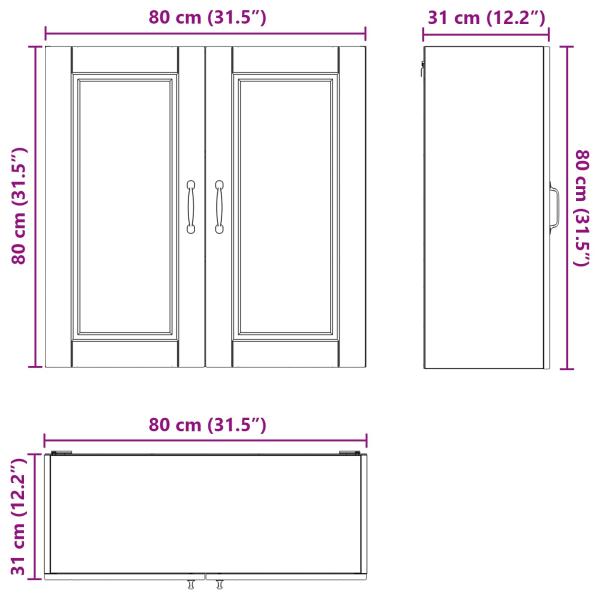 Küchenwandschrank Sonoma-Eiche 80 x 31 x 80 cm Holzwerkstoff