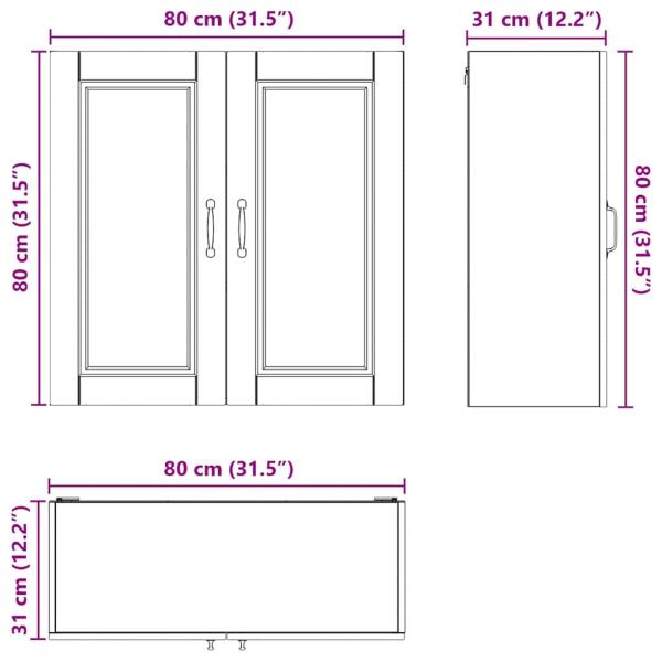 Küchenwandschrank Graues Sonoma 80 x 31 x 80 cm Holzwerkstoff