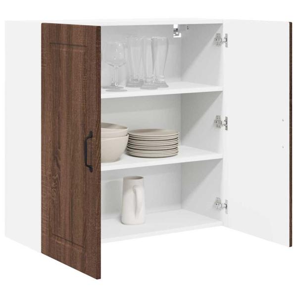 Küchenwandschrank mit Regal Braun Eichen-Optik 80 x 31 x 80 cm