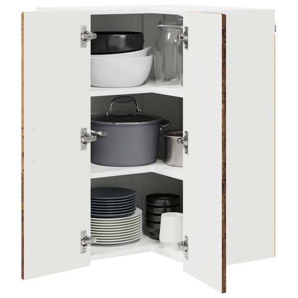 Wand-Eckschrank PORTO Altholz 57 x 57 x 80 cm Holzwerkstoff