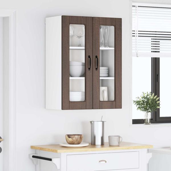 Küchenwandschrank mit Regal Braun Eichen-Optik 60 x 31 x 80 cm