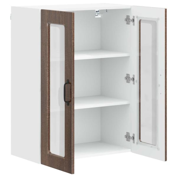 Küchenwandschrank mit Regal Braun Eichen-Optik 60 x 31 x 80 cm