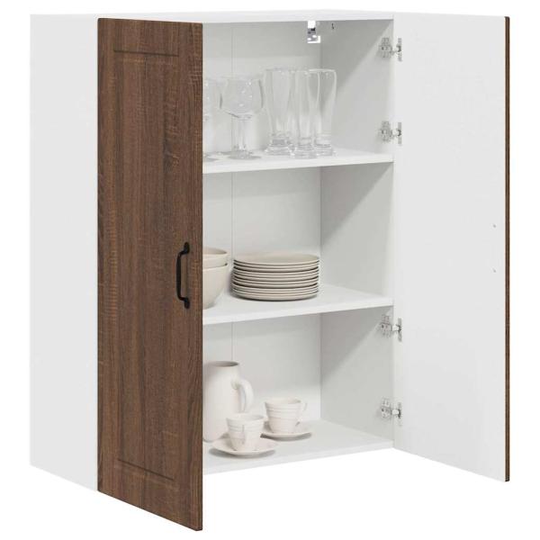 Küchenwandschrank mit Regal Braun Eichen-Optik 80 x 31 x 100 cm