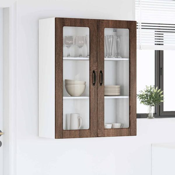 Küchenwandschrank mit Regal Braun Eichen-Optik 80 x 31 x 100 cm