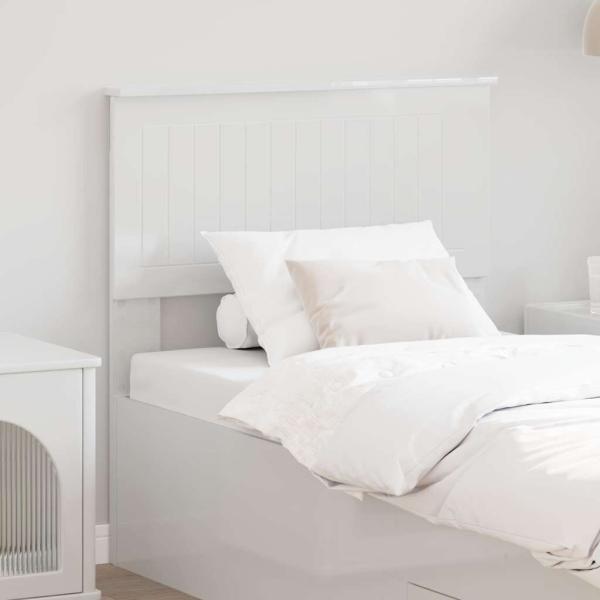 ARDEBO.de - Kopfteil mit Kopfteil Glänzend Weiß 80 cm Holzwerkstoff