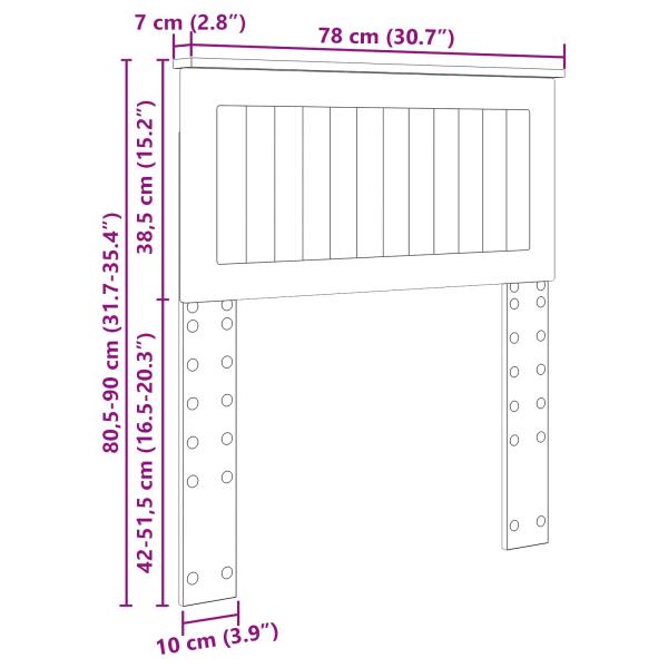 Kopfteil mit Kopfteil Weiß 75 cm Holzwerkstoff
