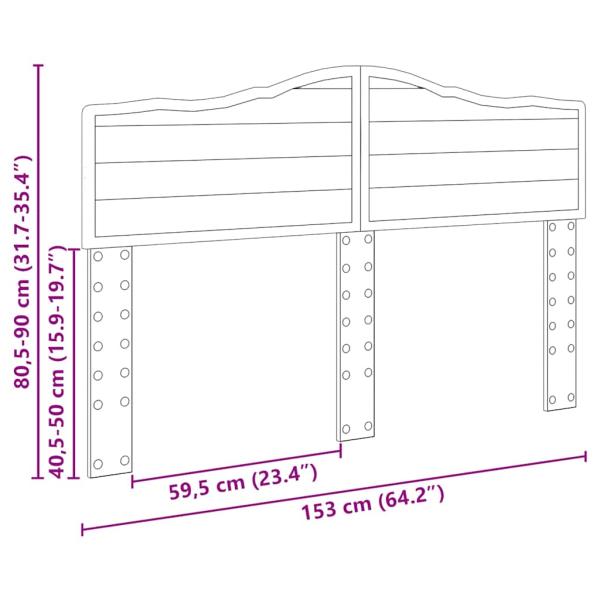 Kopfteil mit Kopfteil Graues Sonoma 150 cm Holzwerkstoff